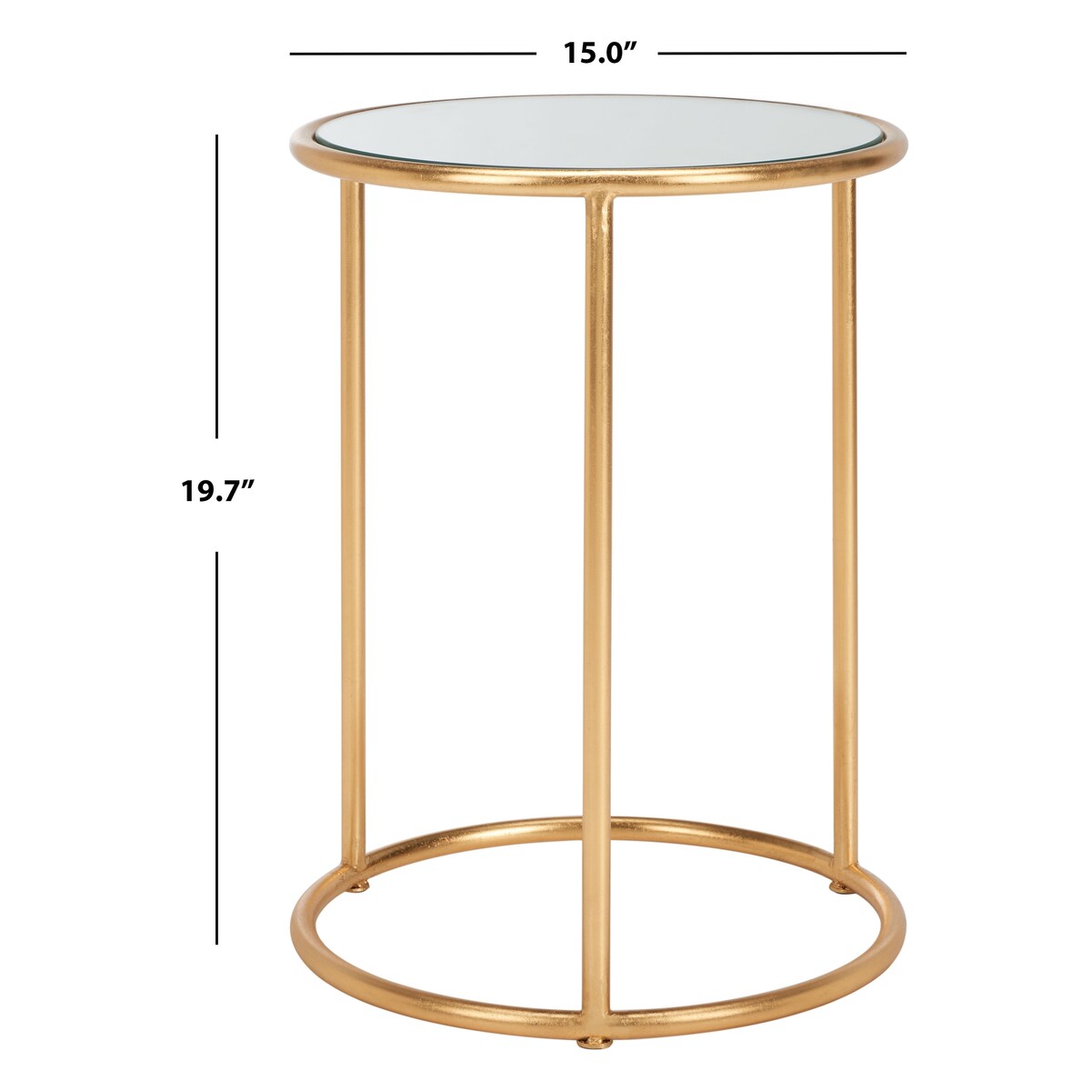 SAFAVIEH Treasures Sonya Gold/ Mirror Top Accent Table - 15" x 15" x 19.7" - 15Wx15Dx20H