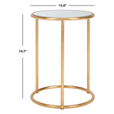 SAFAVIEH Treasures Sonya Gold/ Mirror Top Accent Table - 15" x 15" x 19.7" - 15Wx15Dx20H