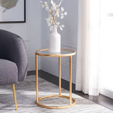 SAFAVIEH Treasures Sonya Gold/ Mirror Top Accent Table - 15" x 15" x 19.7" - 15Wx15Dx20H