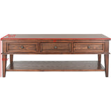 SAFAVIEH Tressie Sepia Traditional Rectangle Coffee Table - 54" x 23.6" x 19.3" - 54Wx24Dx19H