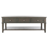 SAFAVIEH Tressie Sepia Traditional Rectangle Coffee Table - 54" x 23.6" x 19.3" - 54Wx24Dx19H