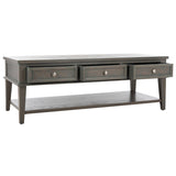 SAFAVIEH Tressie Sepia Traditional Rectangle Coffee Table - 54" x 23.6" x 19.3" - 54Wx24Dx19H