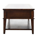 SAFAVIEH Tressie Sepia Traditional Rectangle Coffee Table - 54" x 23.6" x 19.3" - 54Wx24Dx19H