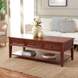 SAFAVIEH Tressie Sepia Traditional Rectangle Coffee Table - 54" x 23.6" x 19.3" - 54Wx24Dx19H