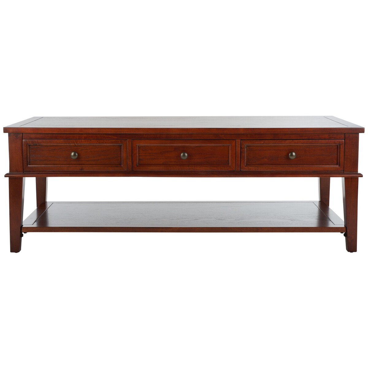 SAFAVIEH Tressie Sepia Traditional Rectangle Coffee Table - 54" x 23.6" x 19.3" - 54Wx24Dx19H