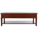 SAFAVIEH Tressie Sepia Traditional Rectangle Coffee Table - 54" x 23.6" x 19.3" - 54Wx24Dx19H