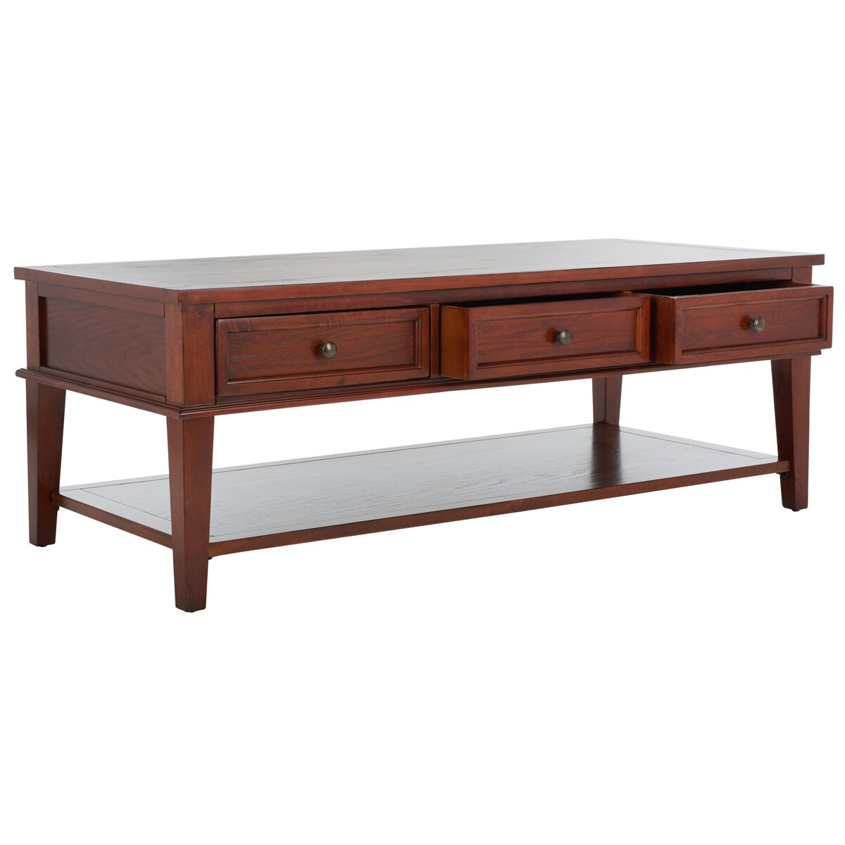 SAFAVIEH Tressie Sepia Traditional Rectangle Coffee Table - 54" x 23.6" x 19.3" - 54Wx24Dx19H