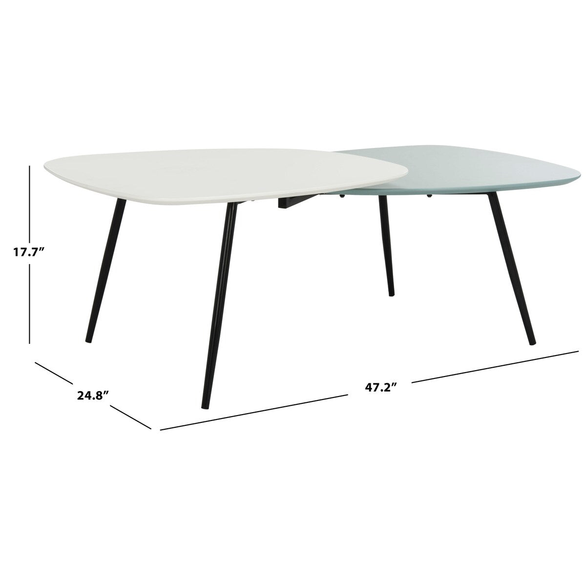 SAFAVIEH Trudi Mid-Century Bi Level Coffee Table - 47.2" x 24.8" x 17.7" - 47Wx25Dx18H