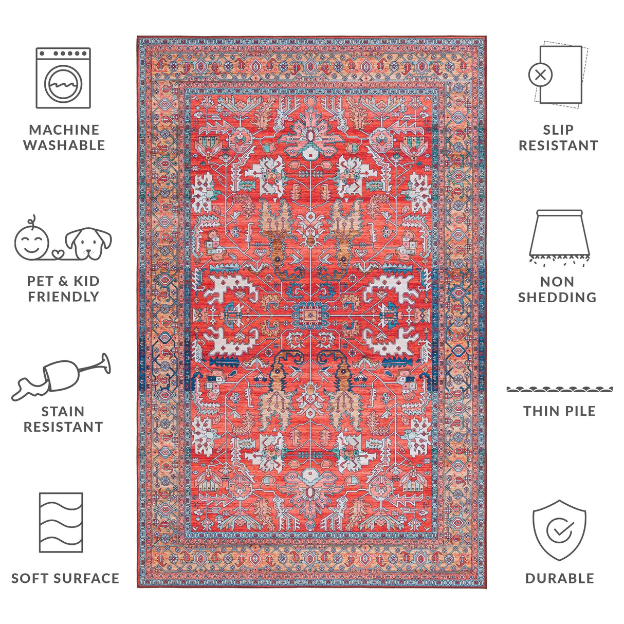 SAFAVIEH Tucson Annaig Transitional Machine Washable Rug