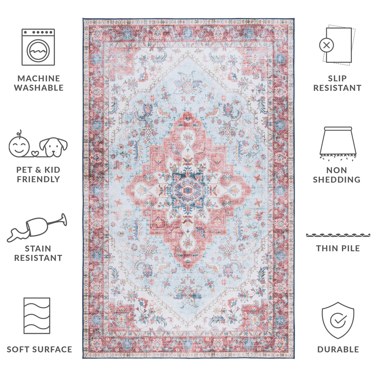 SAFAVIEH Tucson Emelia Transitional Machine Washable Rug