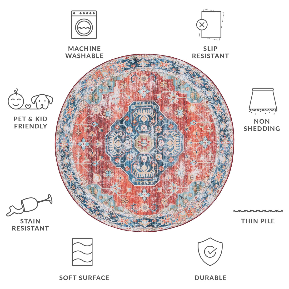 SAFAVIEH Tucson Hlin Transitional Machine Washable Rug