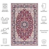 SAFAVIEH Tucson Machine Washable Slip Resistant Aline Traditional Rug