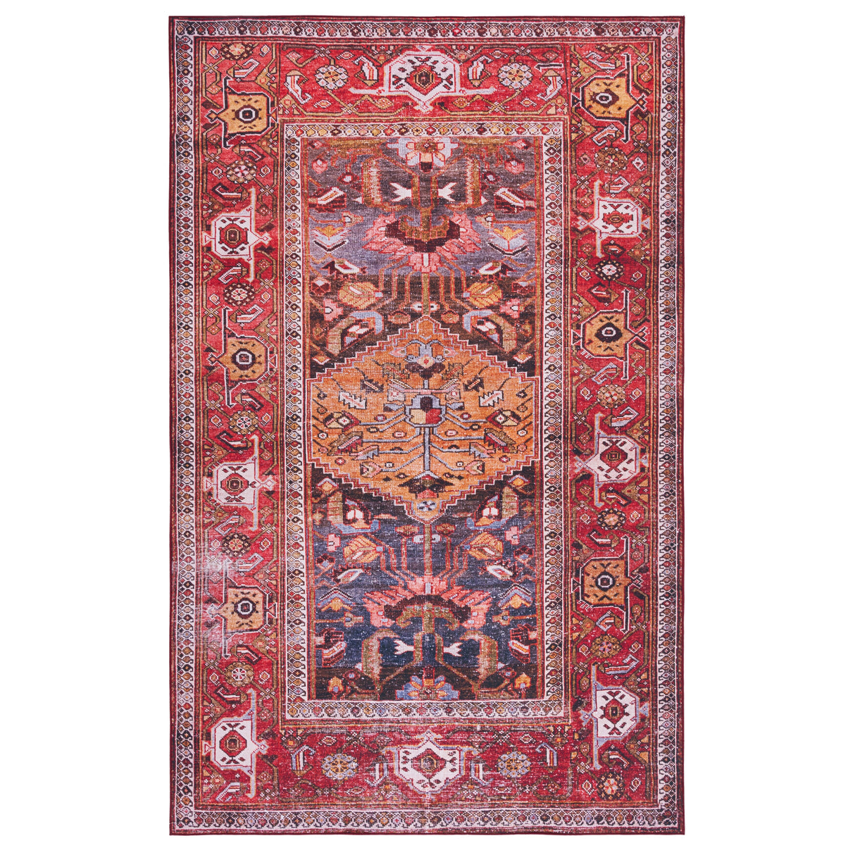 SAFAVIEH Tucson Machine Washable Slip Resistant Armenuhi Traditional Rug