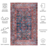 SAFAVIEH Tucson Machine Washable Slip Resistant Elmira Oriental Rug