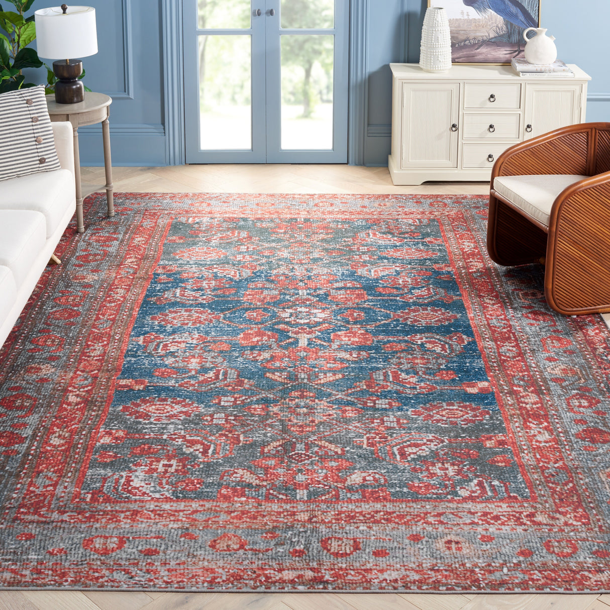 SAFAVIEH Tucson Machine Washable Slip Resistant Elmira Oriental Rug