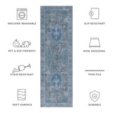 SAFAVIEH Tucson Machine Washable Slip Resistant Genny Oriental Distressed