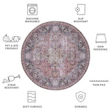 SAFAVIEH Tucson Machine Washable Slip Resistant Jeanne Traditional Rug