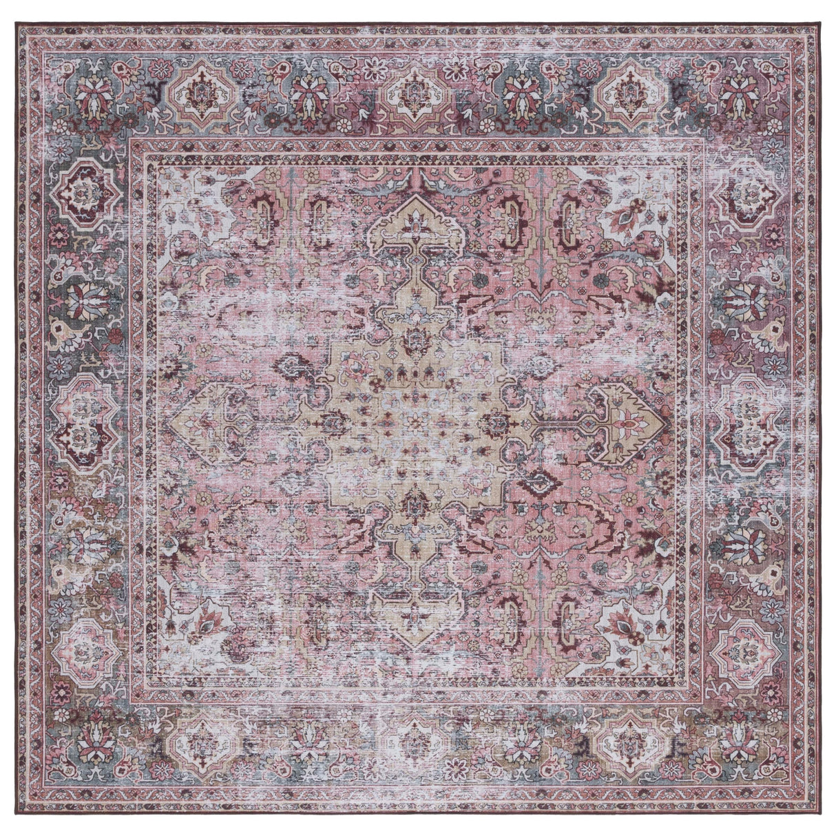 SAFAVIEH Tucson Machine Washable Slip Resistant Jeanne Traditional Rug