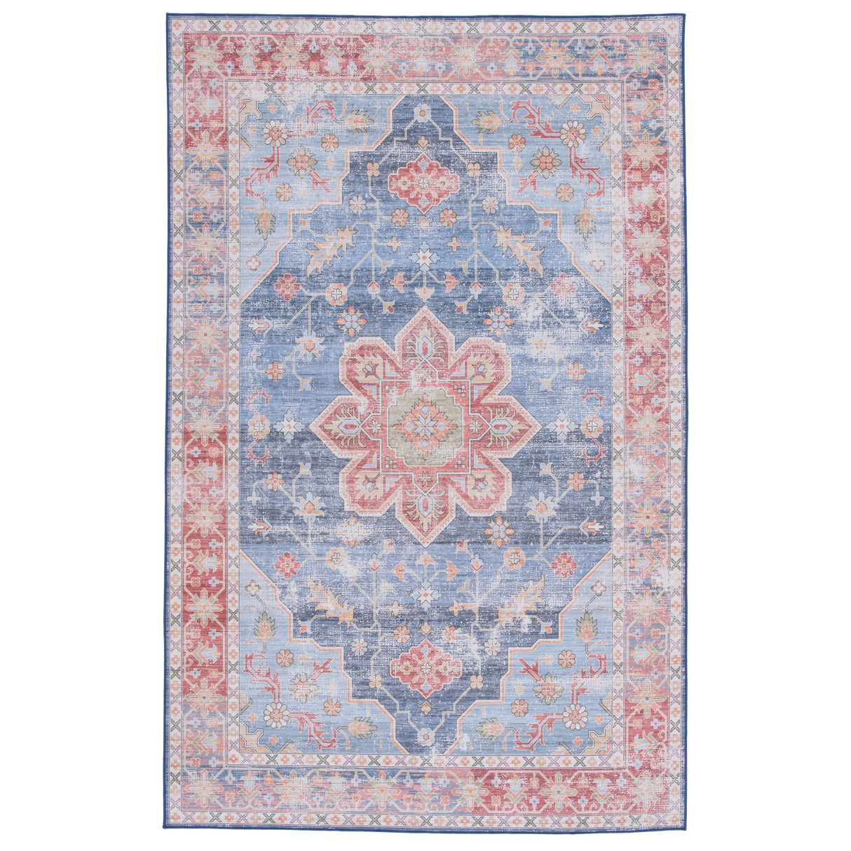 SAFAVIEH Tucson Machine Washable Slip Resistant Mallie Oriental Medallion