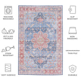 SAFAVIEH Tucson Machine Washable Slip Resistant Mallie Oriental Medallion