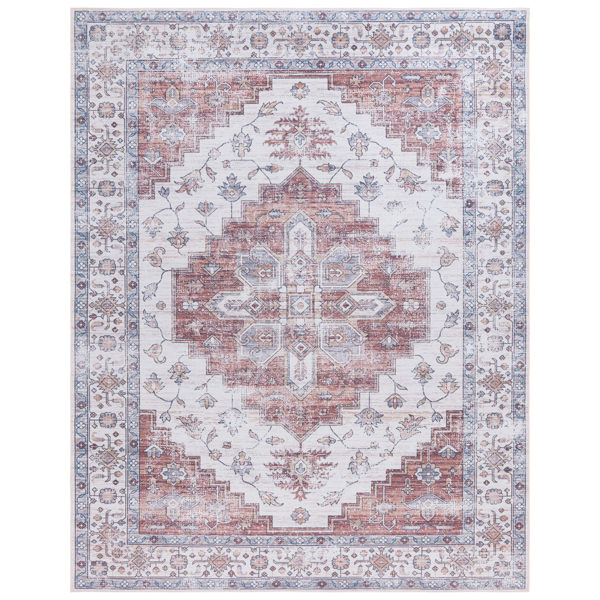 SAFAVIEH Tucson Machine Washable Slip Resistant Malvina Oriental Medallion