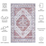 SAFAVIEH Tucson Machine Washable Slip Resistant Malvina Oriental Medallion