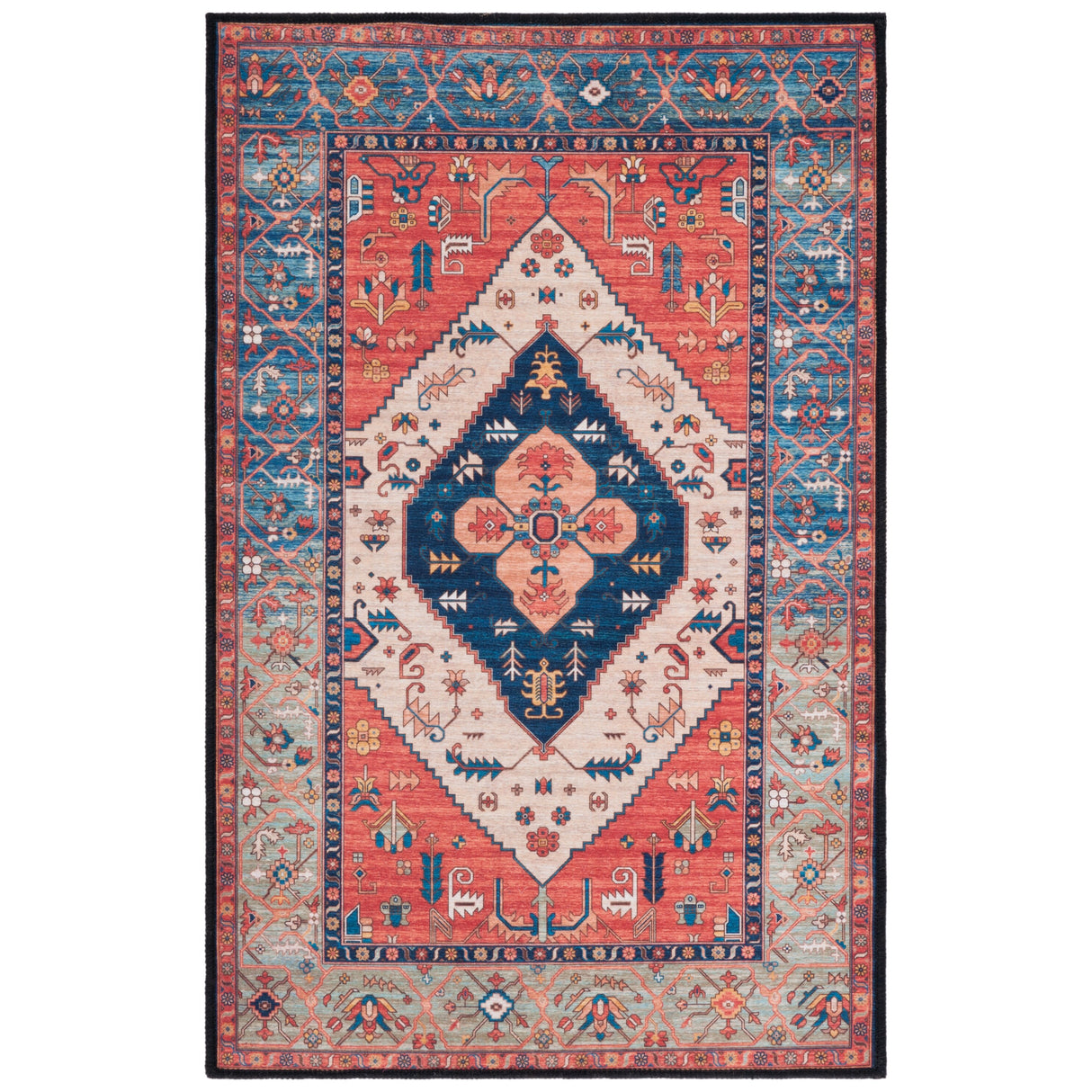 SAFAVIEH Tucson Machine Washable Slip Resistant Ozden Traditional Rug