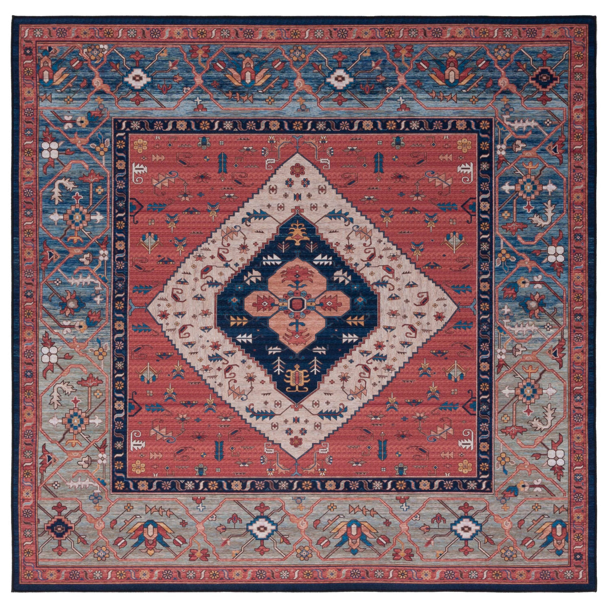 SAFAVIEH Tucson Machine Washable Slip Resistant Ozden Traditional Rug