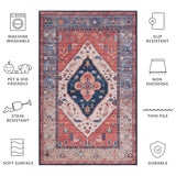 SAFAVIEH Tucson Machine Washable Slip Resistant Ozden Traditional Rug