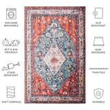 SAFAVIEH Tucson Machine Washable Slip Resistant Rosina Oriental Medallion