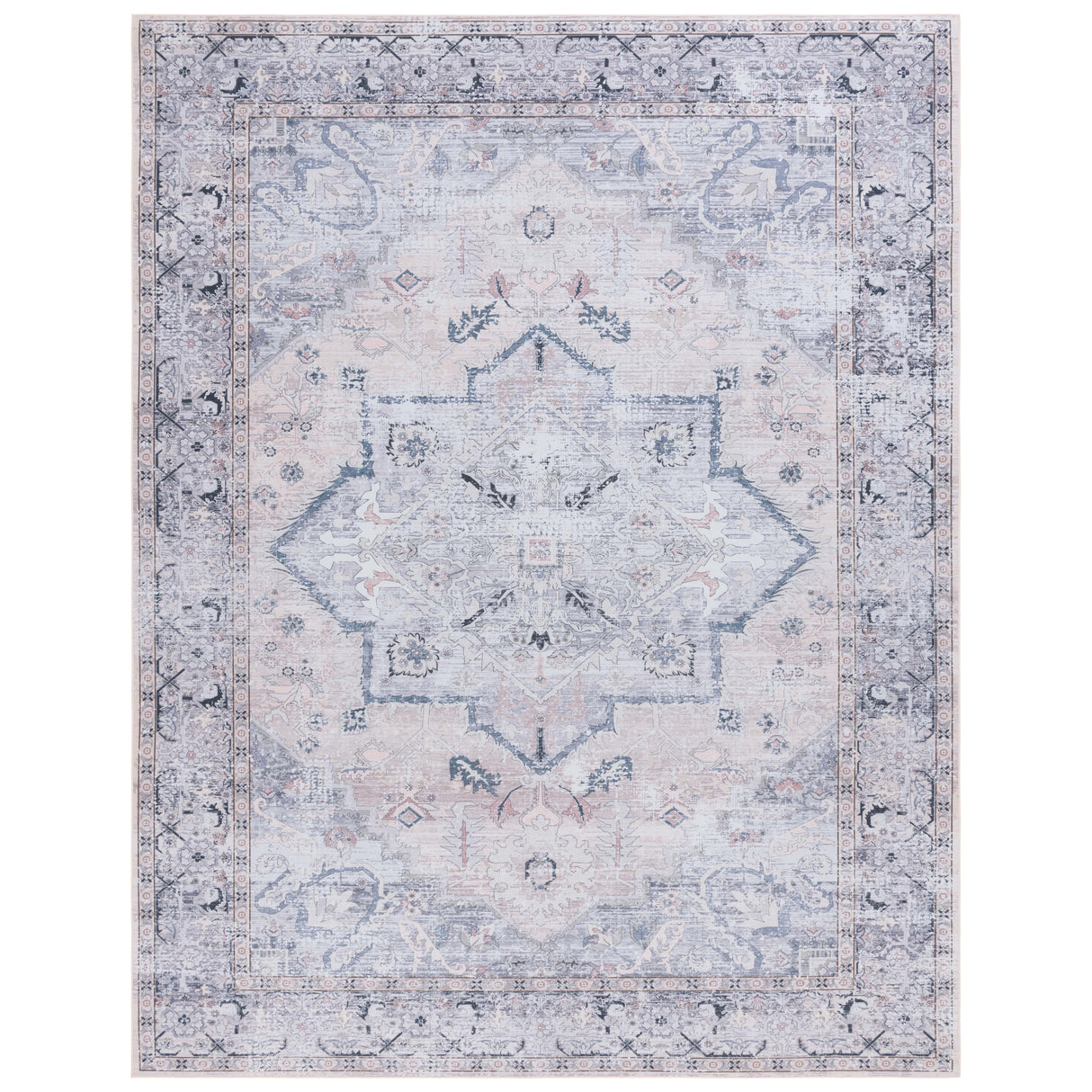 SAFAVIEH Tucson Machine Washable Slip Resistant Sina Traditional Rug