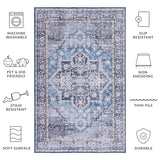 SAFAVIEH Tucson Machine Washable Slip Resistant Sina Traditional Rug