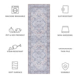 SAFAVIEH Tucson Machine Washable Slip Resistant Sina Traditional Rug