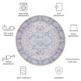 SAFAVIEH Tucson Machine Washable Slip Resistant Sina Traditional Rug