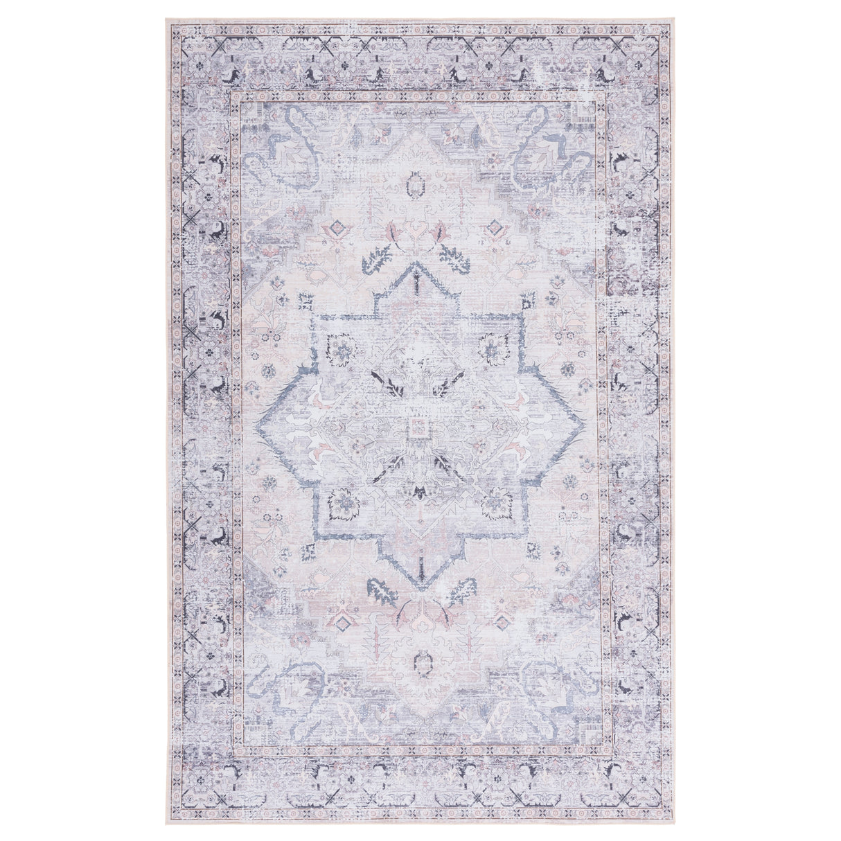 SAFAVIEH Tucson Machine Washable Slip Resistant Sina Traditional Rug