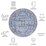 SAFAVIEH Tucson Machine Washable Slip Resistant Sina Traditional Rug