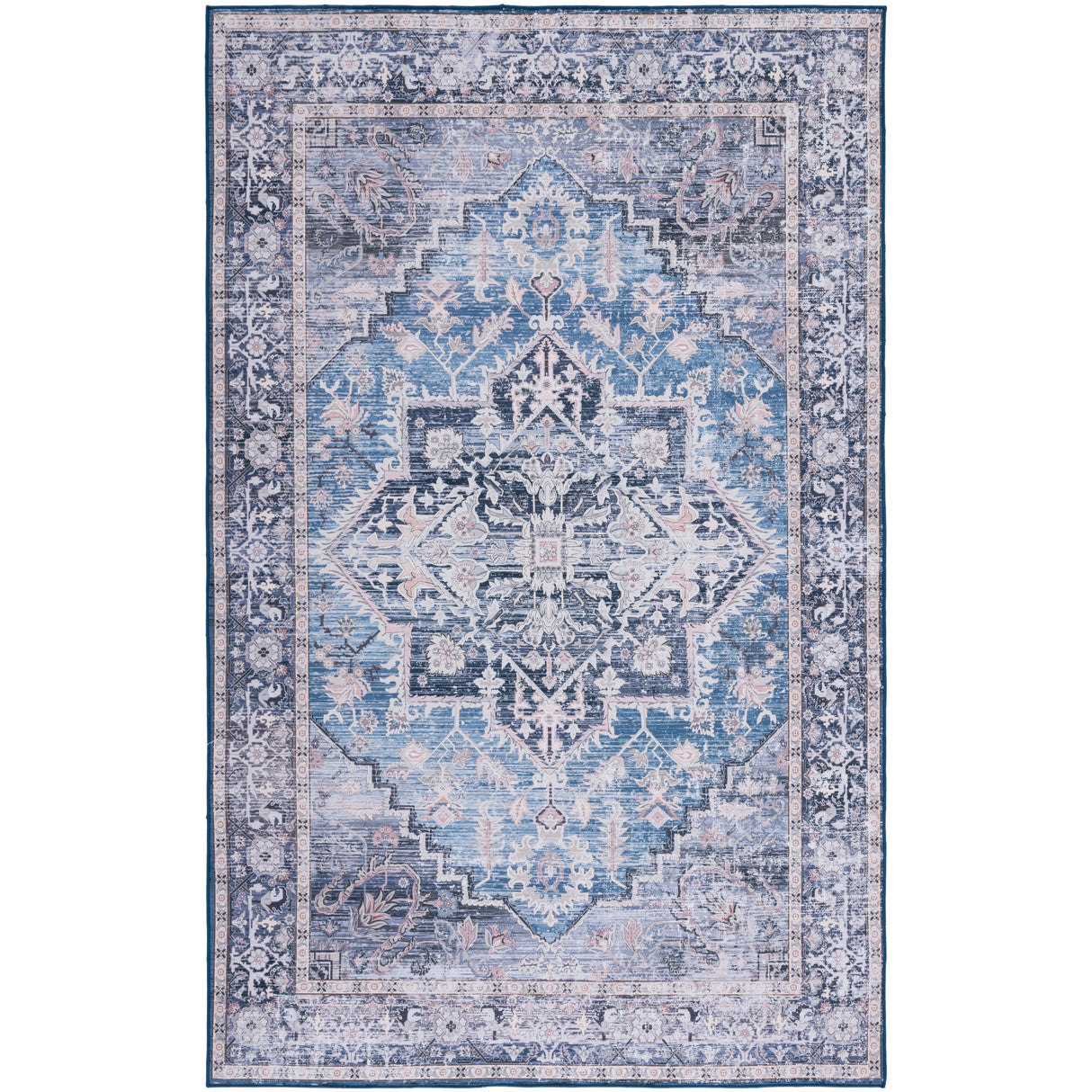 SAFAVIEH Tucson Machine Washable Slip Resistant Sina Traditional Rug