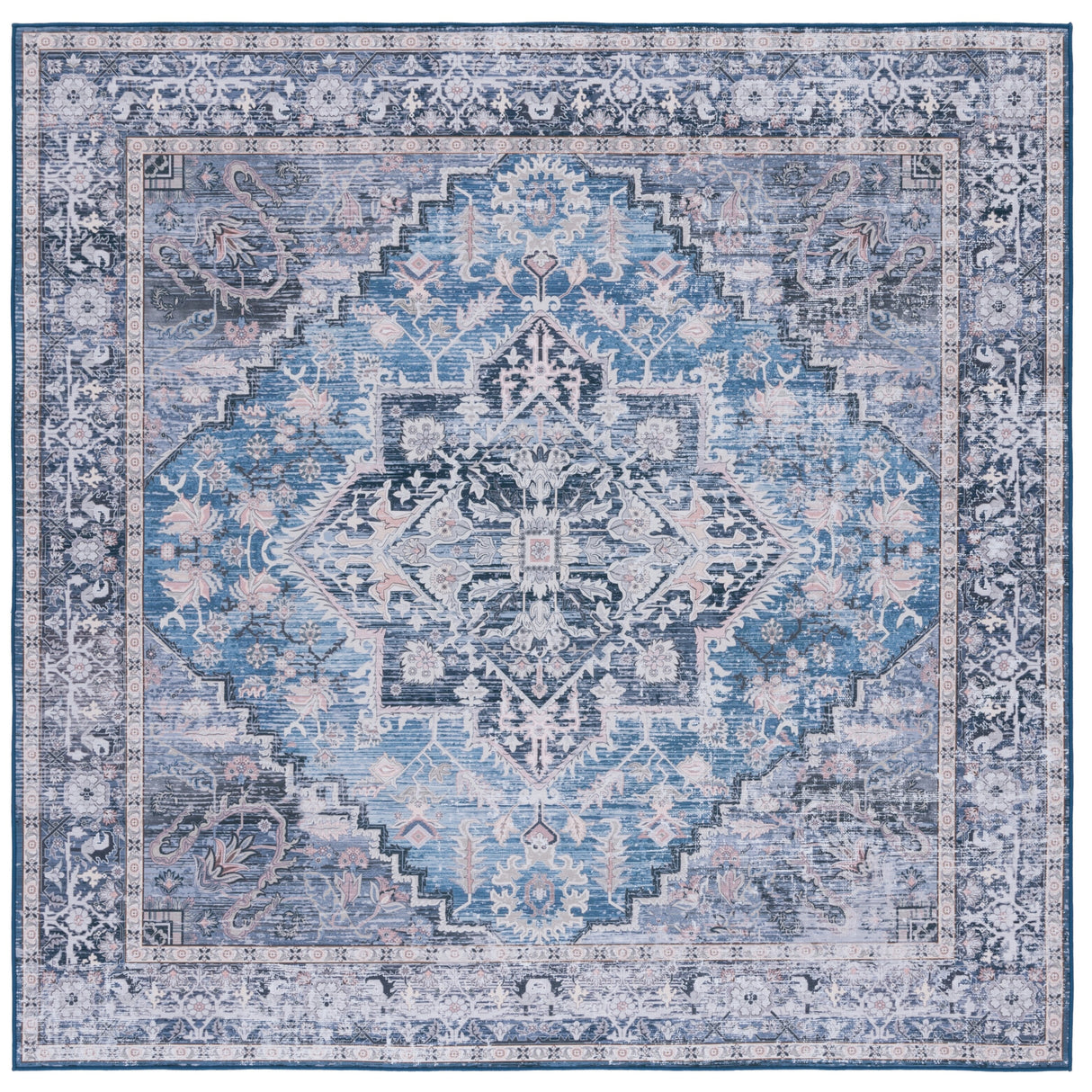 SAFAVIEH Tucson Machine Washable Slip Resistant Sina Traditional Rug