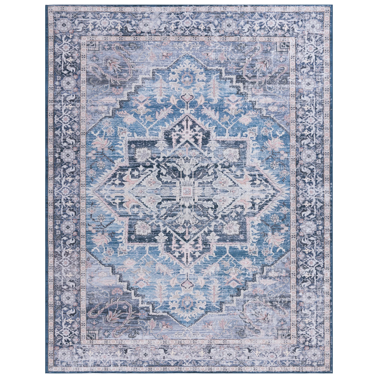 SAFAVIEH Tucson Machine Washable Slip Resistant Sina Traditional Rug