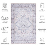 SAFAVIEH Tucson Machine Washable Slip Resistant Sina Traditional Rug