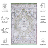 SAFAVIEH Tucson Machine Washable Slip Resistant Willa Traditional Rug