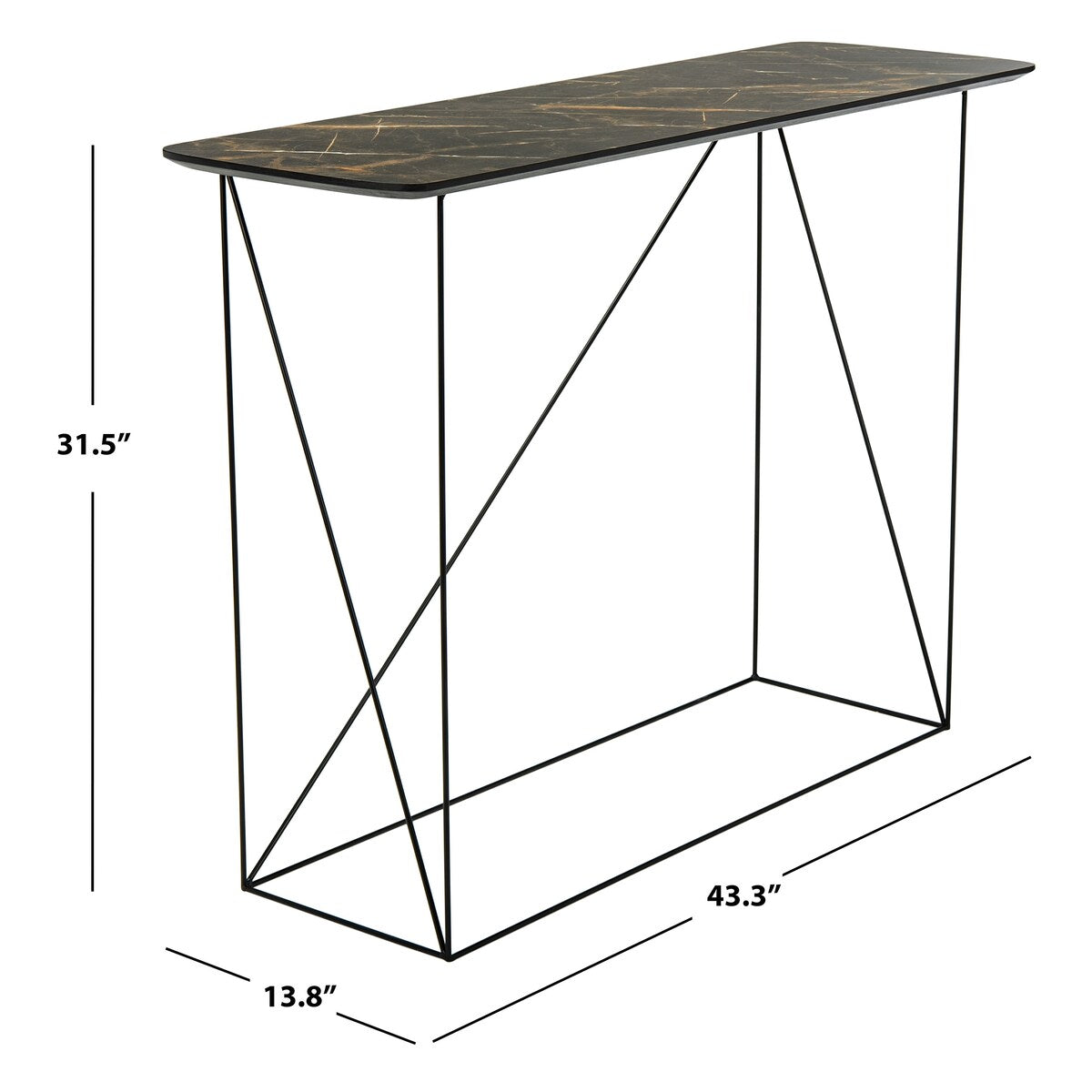 SAFAVIEH Tula Rectangle Console Table - 43.3" x 13.8" x 31.5" - 43Wx14Dx32H