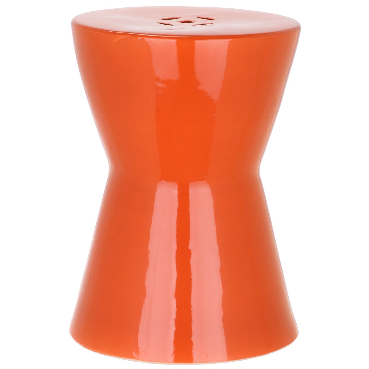 SAFAVIEH Tzoulia Orange Garden Stool - 12" x 12" x 17" - 12Wx12Dx17H