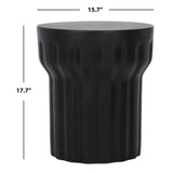 SAFAVIEH Ulya Indoor/ Outdoor Modern Black Concrete Round Accent Table - 15.7" W x 15.7" L x 17.7" H - 16Wx16Dx18H