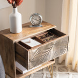 SAFAVIEH Valentina 1 Drawer Textured Nightstand