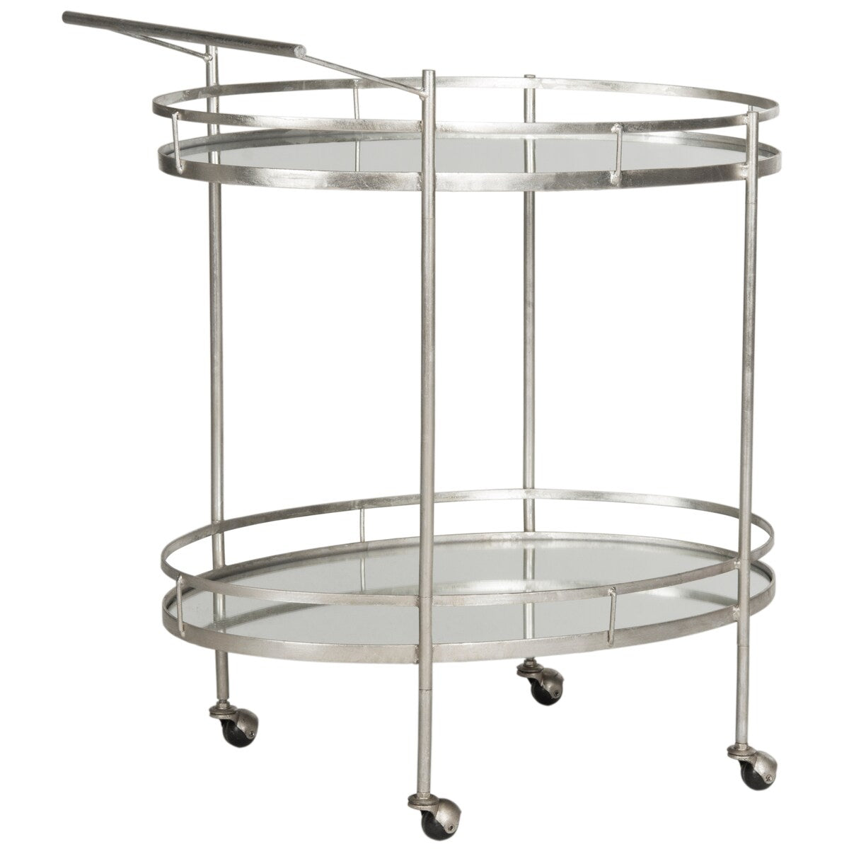 SAFAVIEH Velia Silver/ Mirror Top Bar Cart - 30" x 19" x 33.6" - 30Wx19Dx34H