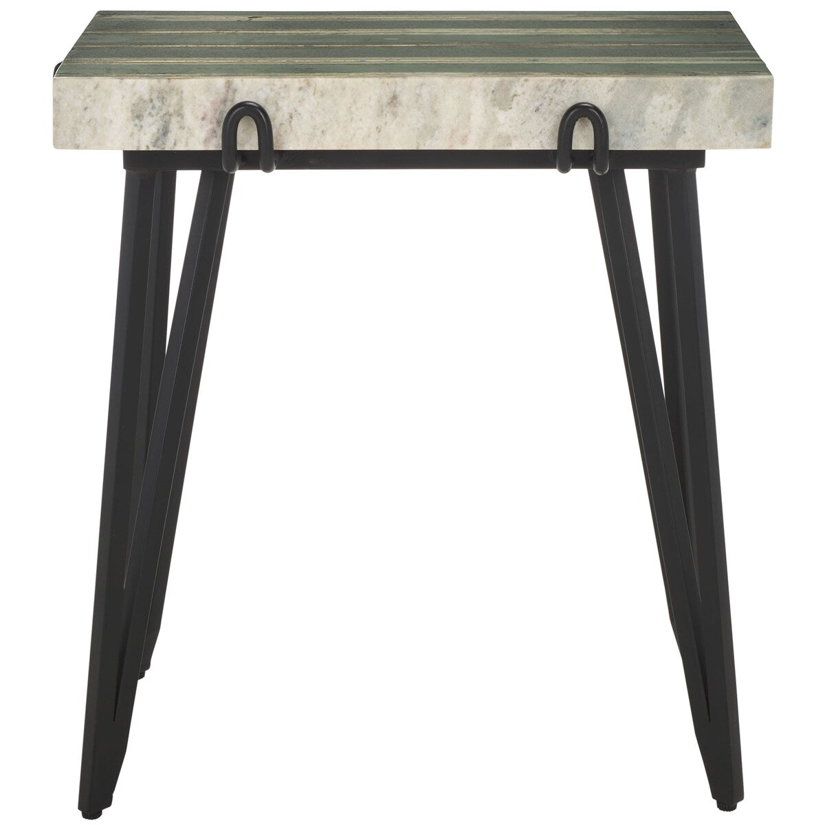 SAFAVIEH Velimirka Marble Top Side Table (Fully Assembled) - 19.5 In. W x 13.5 In. D x 20.5 In. H - 20Wx14Dx21H