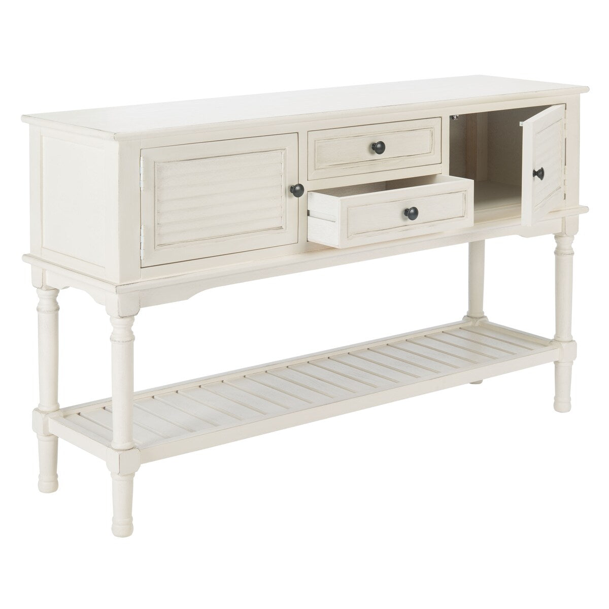 SAFAVIEH Vella 2-Drawer 2 Door Console Table - 47.3" W x 13" L x 29.5" H - 47Wx13Dx30H