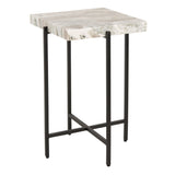 SAFAVIEH Velma Stone Top Accent Table - 16.3" W x 16.3" L x 24.5" H - 16Wx16Dx25H