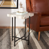 SAFAVIEH Velma Stone Top Accent Table - 16.3" W x 16.3" L x 24.5" H - 16Wx16Dx25H